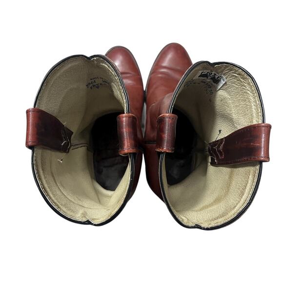 Vtg Frye Leather Red Brown Western Cowgirl Heeled Boots 7.5EE Womens PLEASE READ - Picture 3 of 13